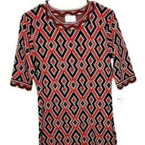 Eci Vintage NWT Dress M Straight Womens Red Black